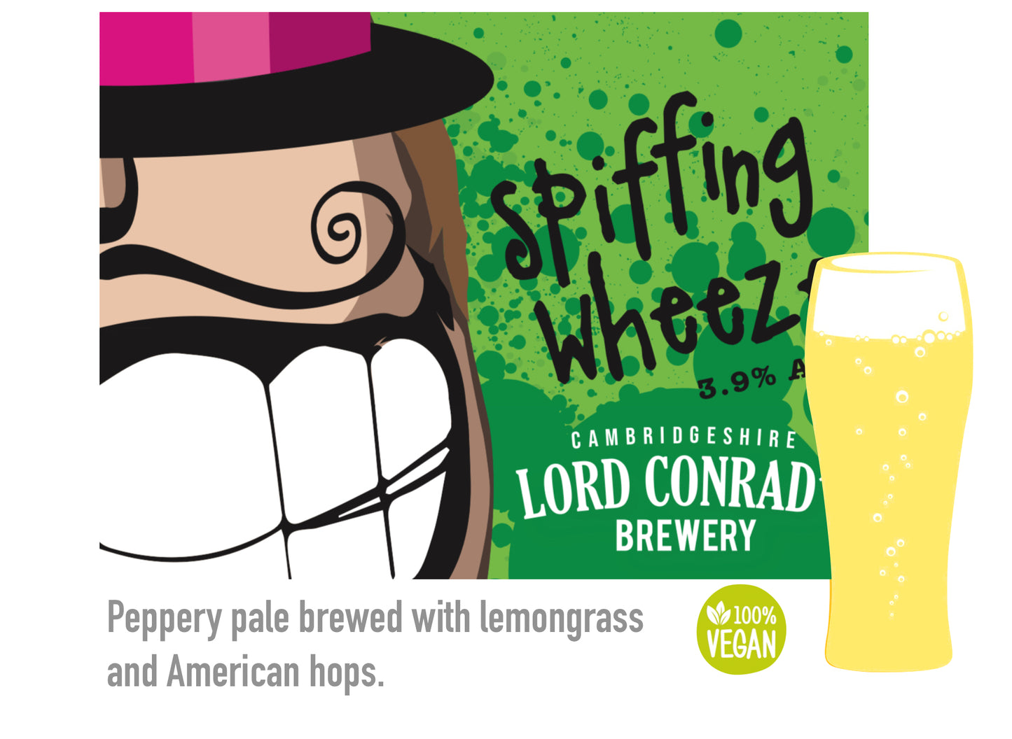 Spiffing wheeze 3.9% lemongrass and pepper pale suitable for vegans